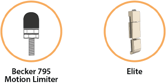 Diagram of Becker 795 motion limiter and elite posterior stop
