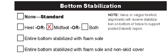 How to order midfoot stabilization arch fill