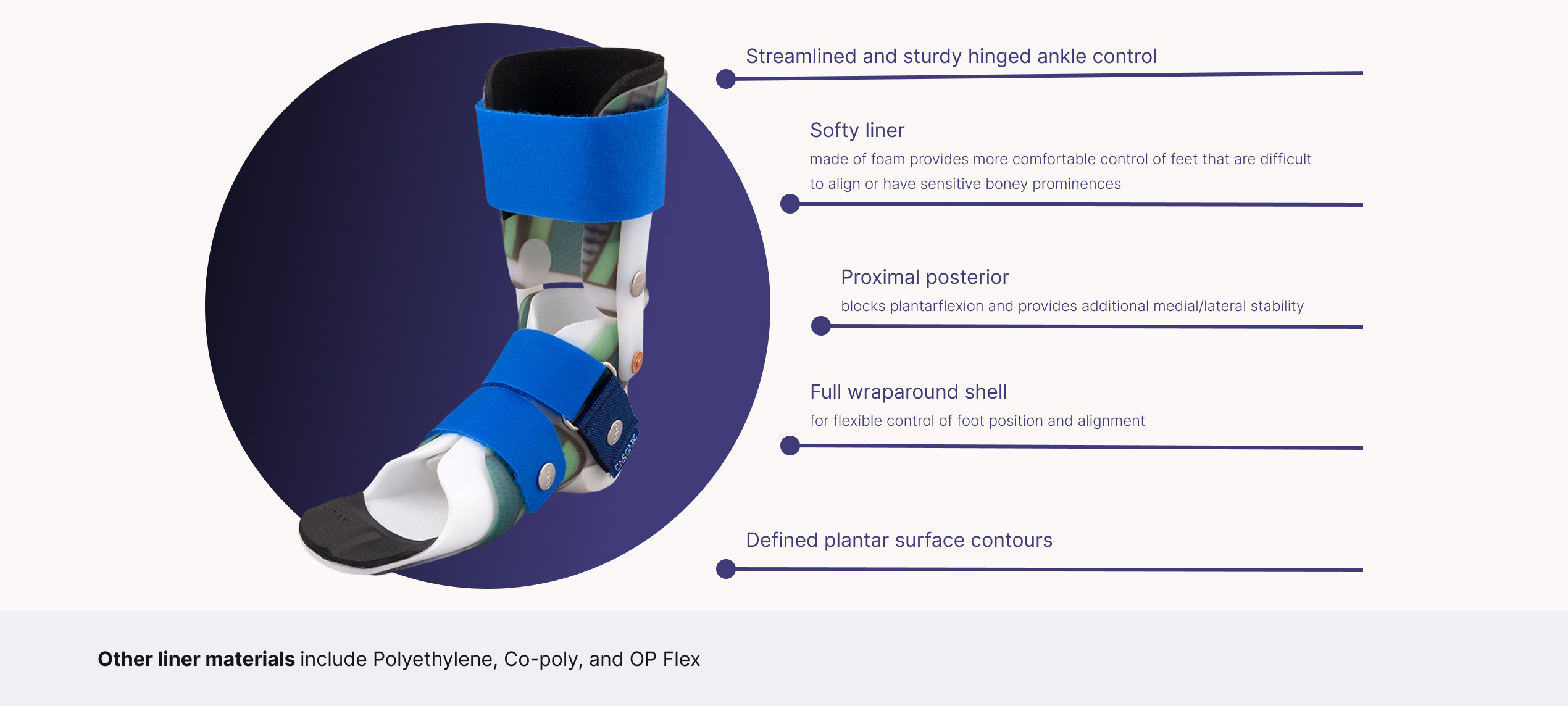 This image shows product features of the product DAFO 2 Softy