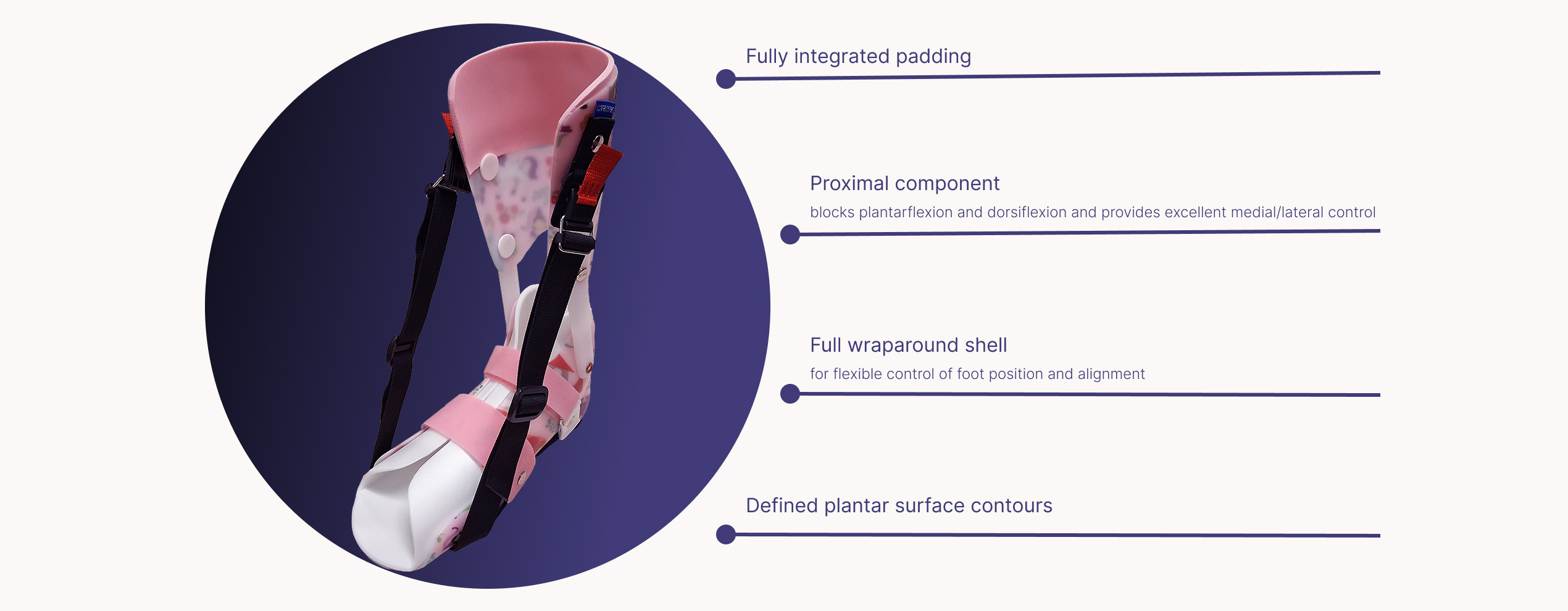 This image shows product features of the product DAFO 9 Softy