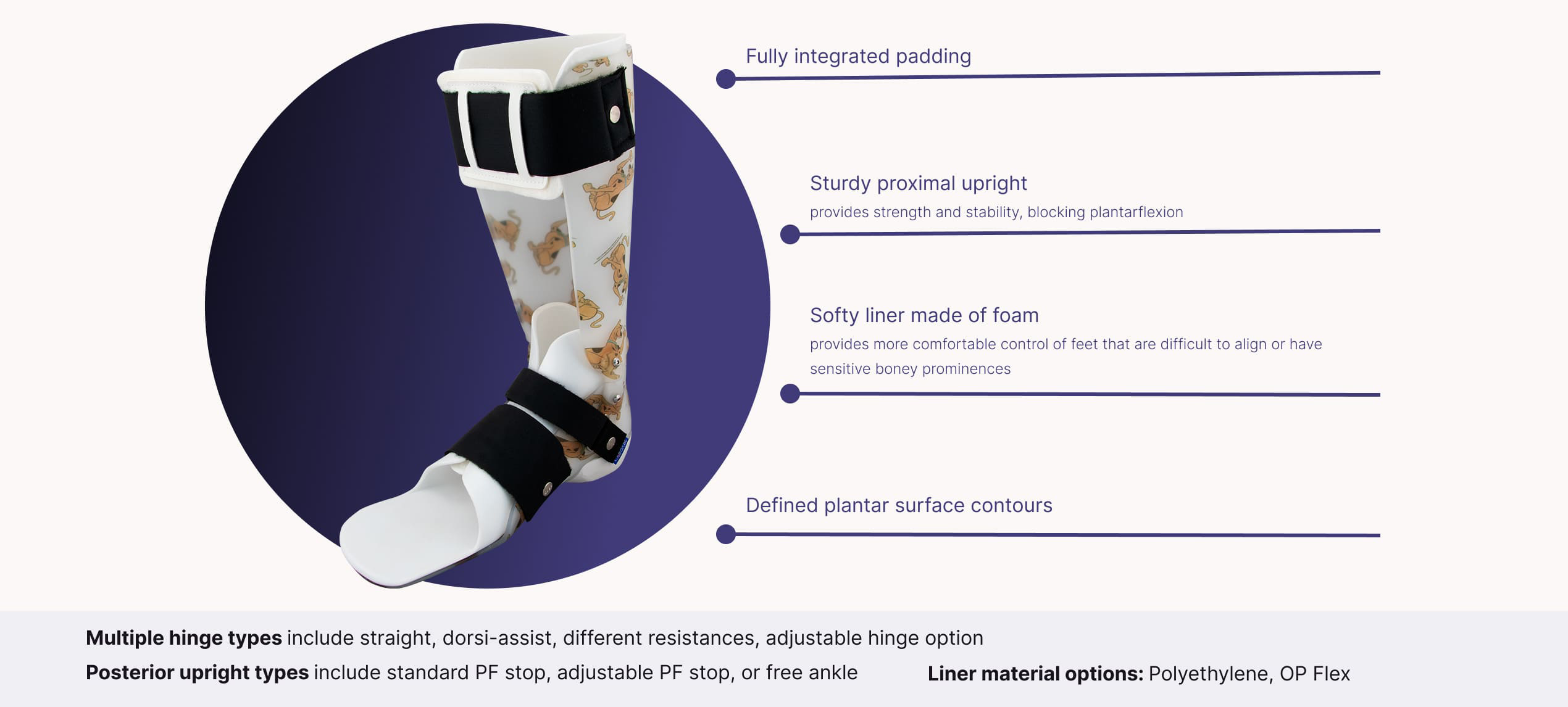 This image shows product features of the product DAFO TurboH Softy